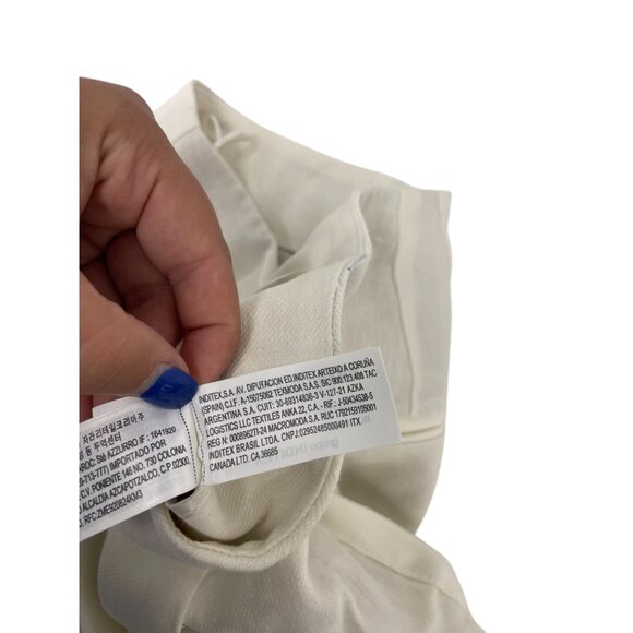 Zara Womens Pants Trousers Small White Pleated Wide Leg Linen Blend 2927/586 NWT - Picture 7 of 15